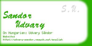 sandor udvary business card