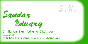 sandor udvary business card